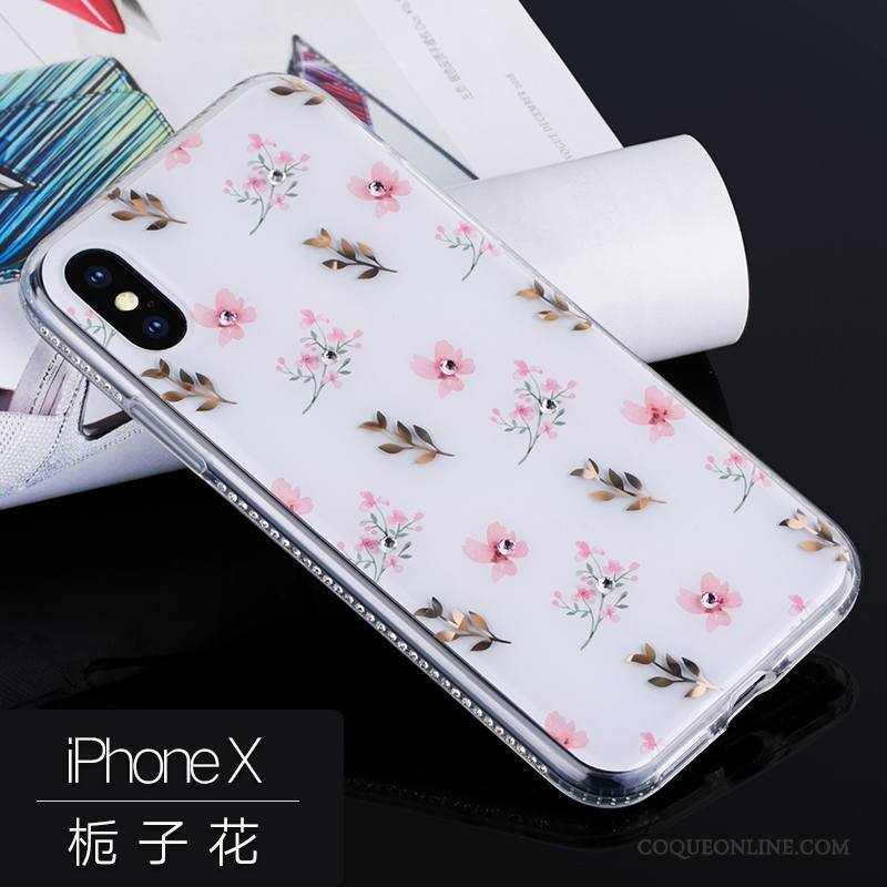 iPhone X Marque De Tendance Strass Silicone Coque De Téléphone Luxe Nouveau Incassable