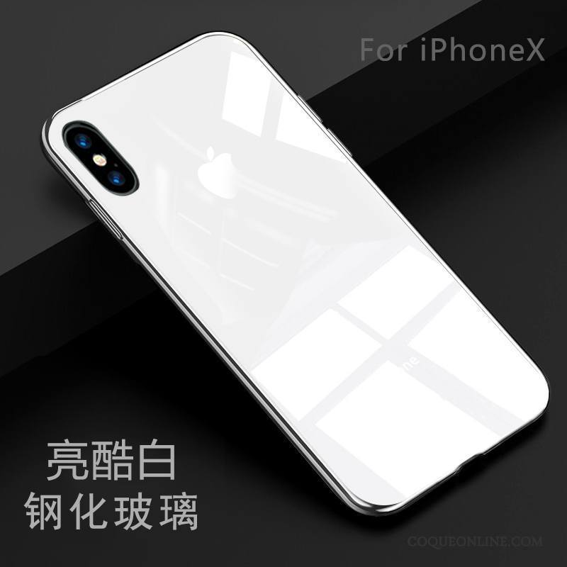 iPhone X Nouveau Coque De Téléphone Incassable Tendance Étui Silicone Verre Trempé