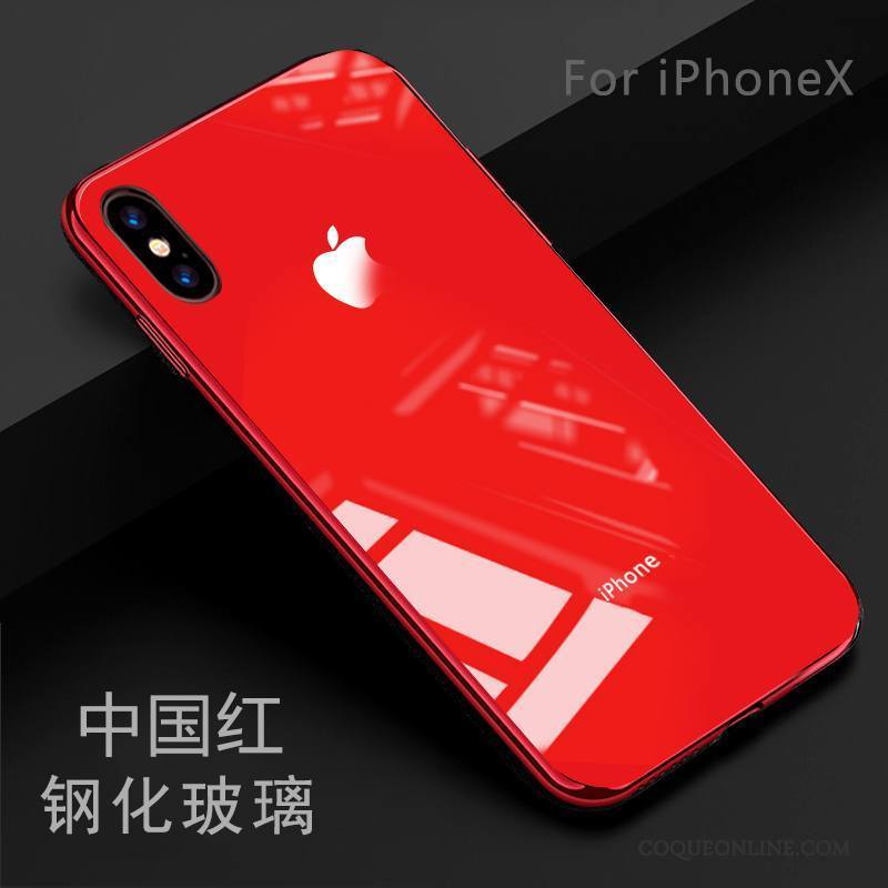 iPhone X Nouveau Coque De Téléphone Incassable Tendance Étui Silicone Verre Trempé