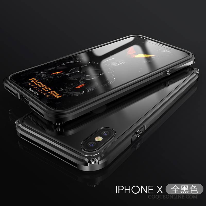 iPhone X Nouveau Protection Étui Coque De Téléphone Transparent Border Métal
