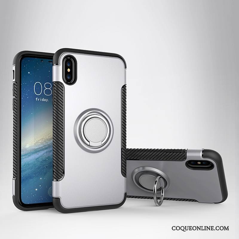 iPhone X Or Rose Magnétisme Anneau Étui Support Coque De Téléphone Incassable