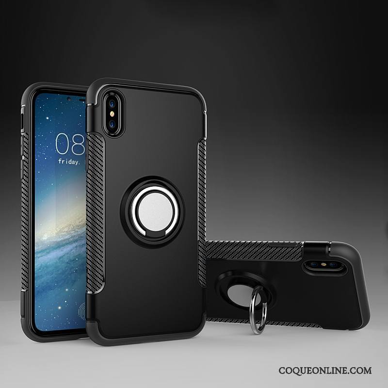 iPhone X Or Rose Magnétisme Anneau Étui Support Coque De Téléphone Incassable