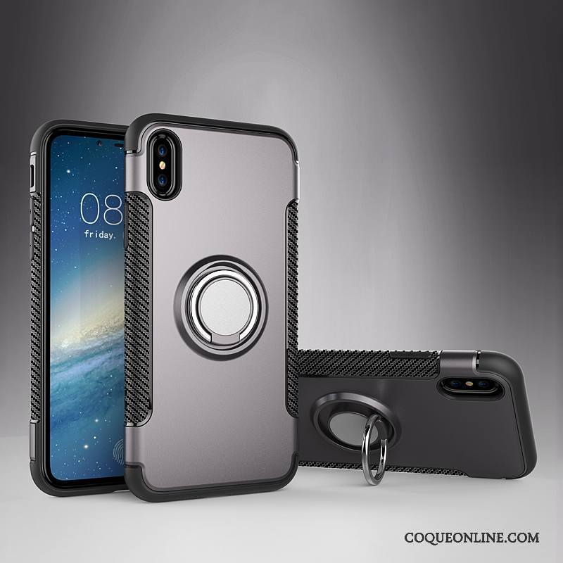 iPhone X Or Rose Magnétisme Anneau Étui Support Coque De Téléphone Incassable