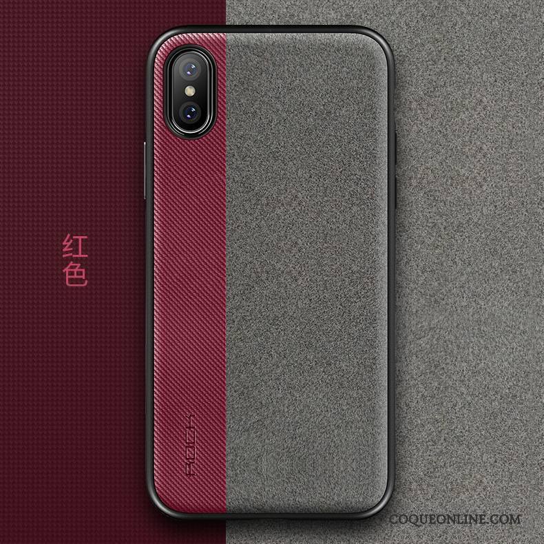 iPhone X Peluche Rouge Nouveau Tout Compris Coque De Téléphone Velours Daim Fourrure