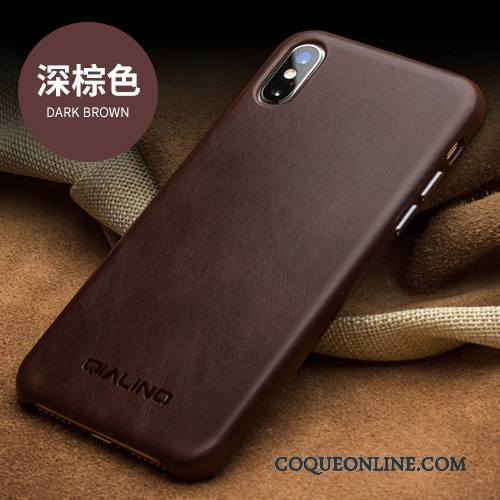 iPhone X Protection Business Simple Étui Cuir Véritable Étui En Cuir Coque De Téléphone