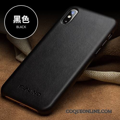 iPhone X Protection Business Simple Étui Cuir Véritable Étui En Cuir Coque De Téléphone