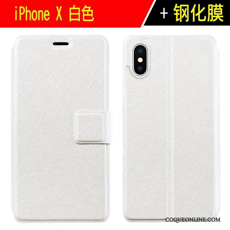 iPhone X Protection Incassable Étui En Cuir Tout Compris Membrane Clamshell Coque De Téléphone