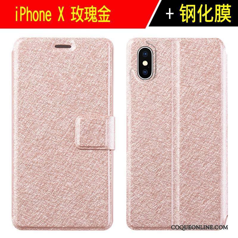 iPhone X Protection Incassable Étui En Cuir Tout Compris Membrane Clamshell Coque De Téléphone