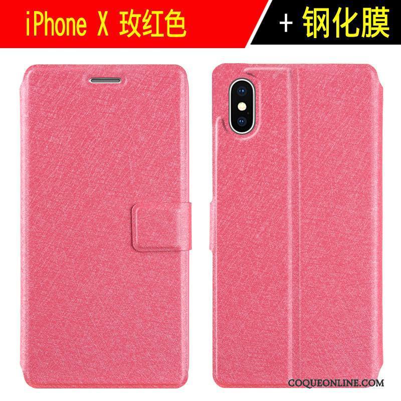 iPhone X Protection Incassable Étui En Cuir Tout Compris Membrane Clamshell Coque De Téléphone