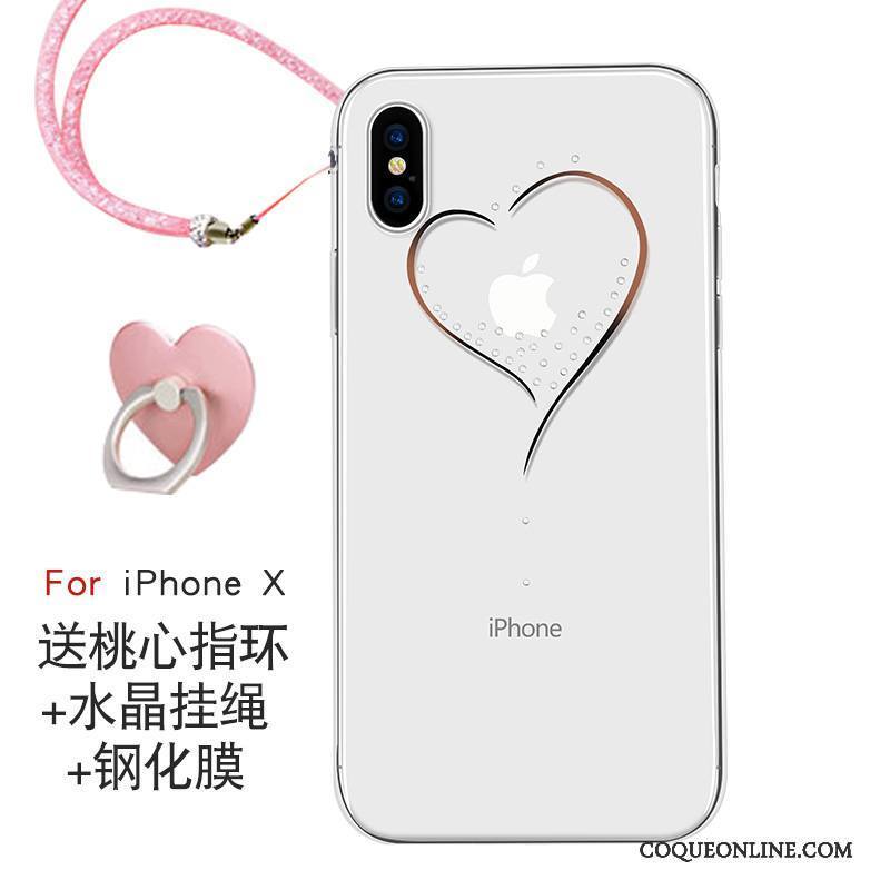 iPhone X Rose Nouveau Marque De Tendance Ornements Suspendus Coque De Téléphone