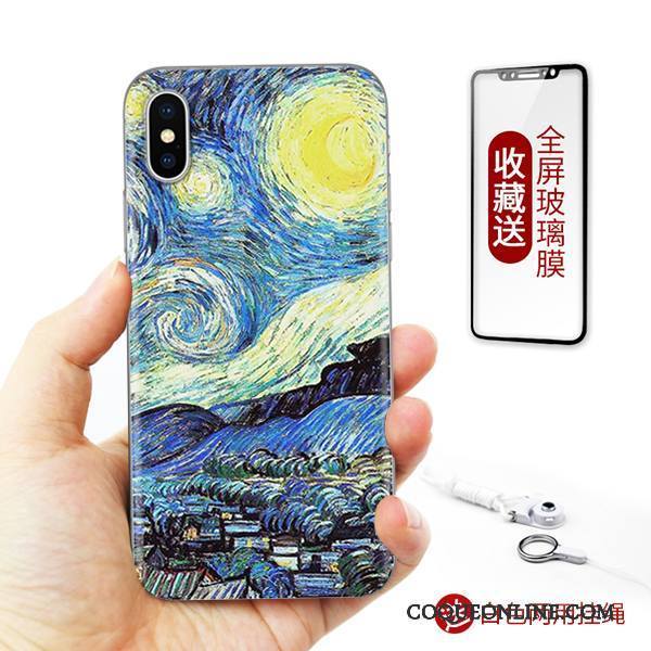 iPhone X Silicone Art Incassable Gaufrage Europe Étui Coque De Téléphone