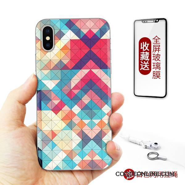 iPhone X Silicone Art Incassable Gaufrage Europe Étui Coque De Téléphone