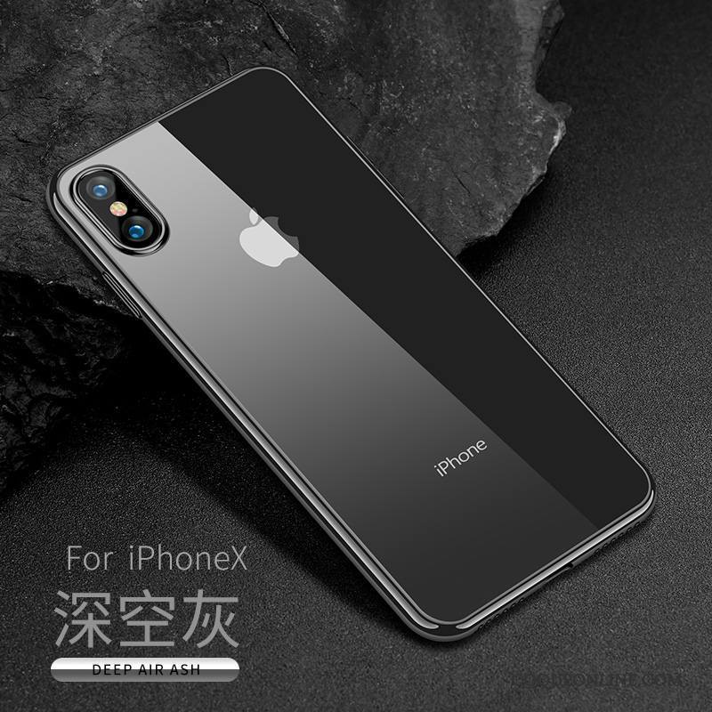 iPhone X Silicone Transparent Nouveau Très Mince Étui Or Coque De Téléphone