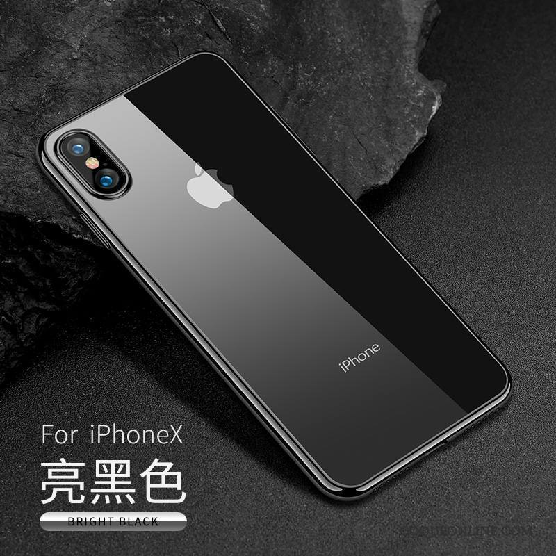 iPhone X Silicone Transparent Nouveau Très Mince Étui Or Coque De Téléphone