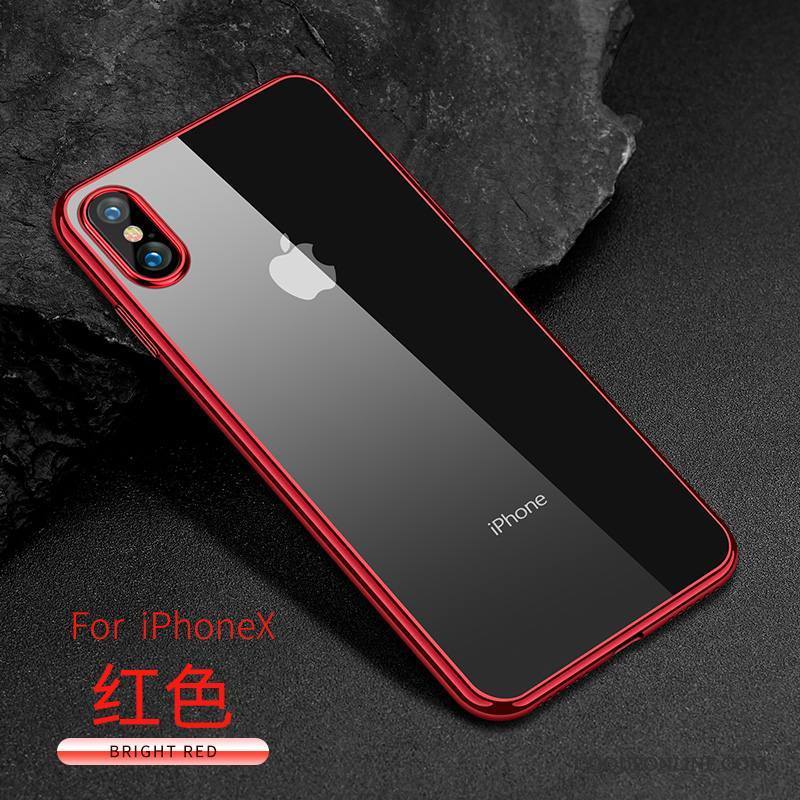 iPhone X Silicone Transparent Nouveau Très Mince Étui Or Coque De Téléphone