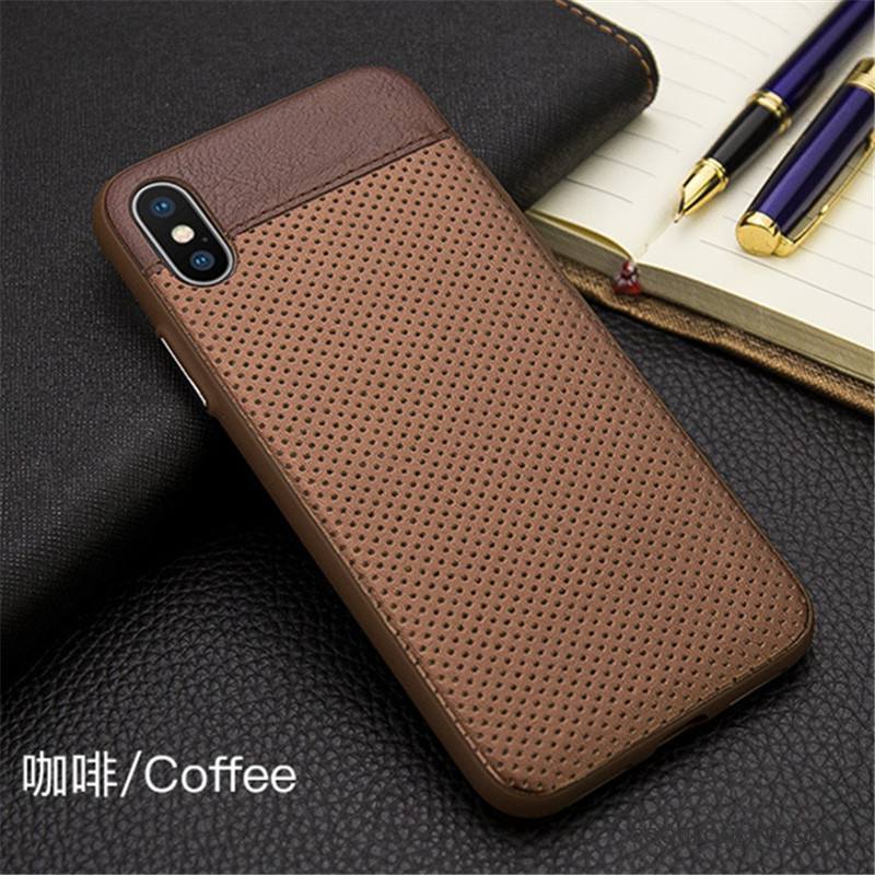 iPhone X Tendance Coque De Téléphone Or Étui En Cuir Tout Compris Silicone Protection