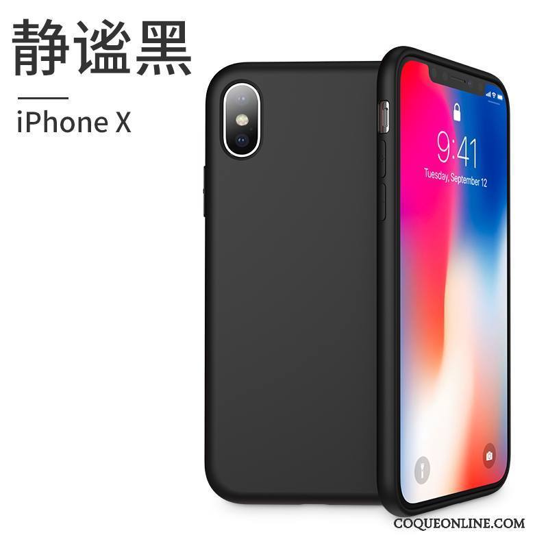 iPhone X Tout Compris Silicone Coque De Téléphone Rouge Étui Marque De Tendance Nouveau