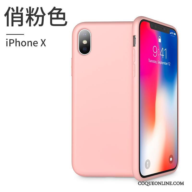 iPhone X Tout Compris Silicone Coque De Téléphone Rouge Étui Marque De Tendance Nouveau