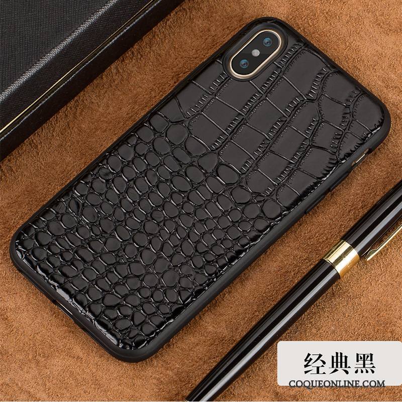 iPhone X Tout Compris Simple Cuir Véritable Coque De Téléphone Mémorial Marque De Tendance Luxe