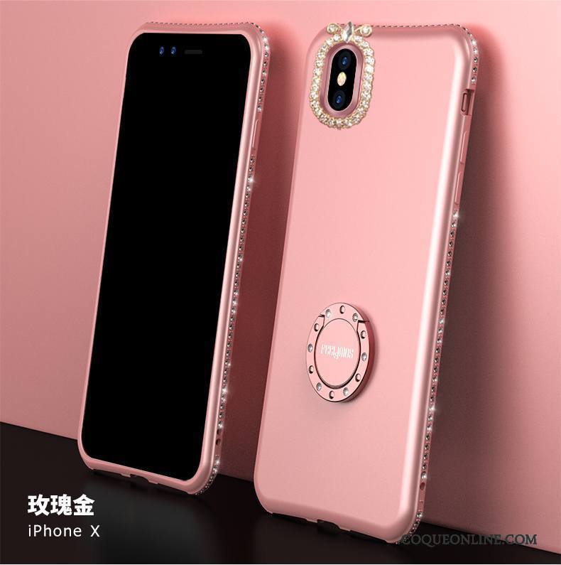 iPhone X Très Mince Silicone Strass Incassable Coque De Téléphone Tout Compris Étui