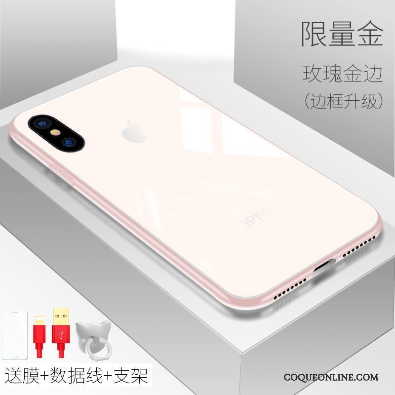 iPhone X Verre Tout Compris Silicone Blanc Incassable Coque De Téléphone Tendance