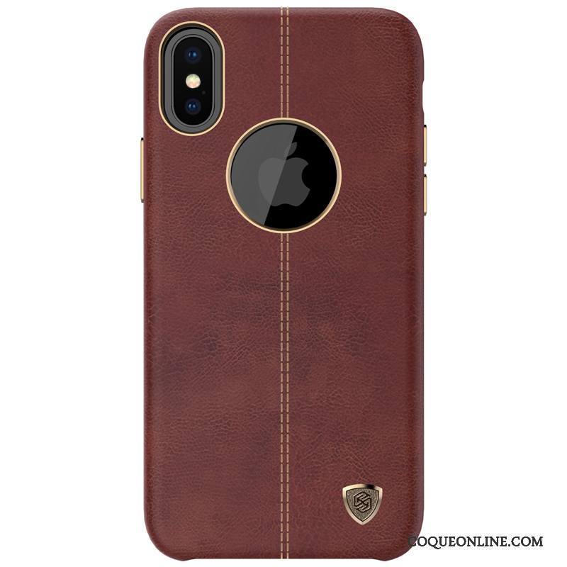 iPhone X Étui En Cuir Personnalité Incassable Coque De Téléphone Créatif Bleu