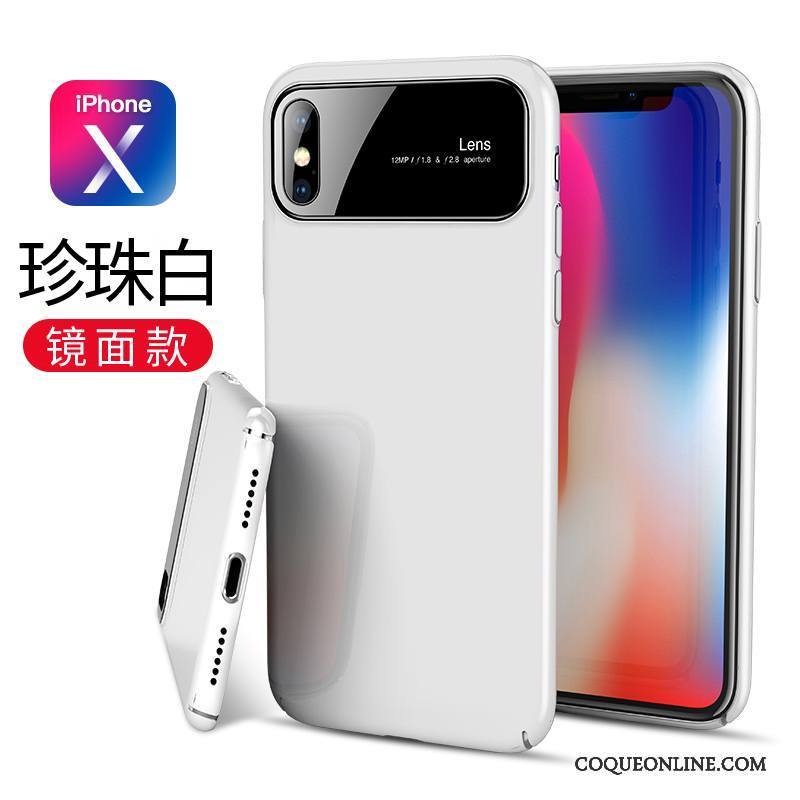 iPhone X Étui Incassable Miroir Coque De Téléphone Verre Nouveau Noir