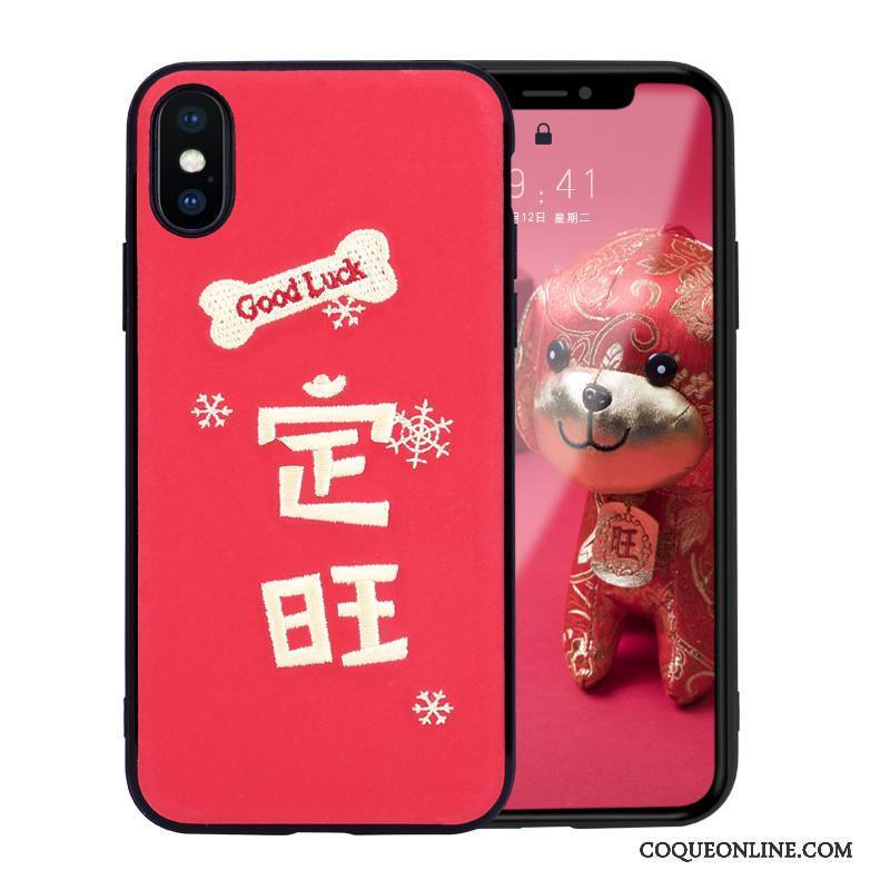 iPhone X Étui Incassable Rouge Coque De Téléphone Marque De Tendance Tout Compris Très Mince