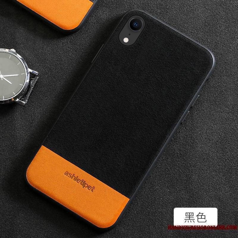 iPhone Xr Coque Incassable Étui Qualité Cuir Véritable Tout Compris Personnalité Marque De Tendance