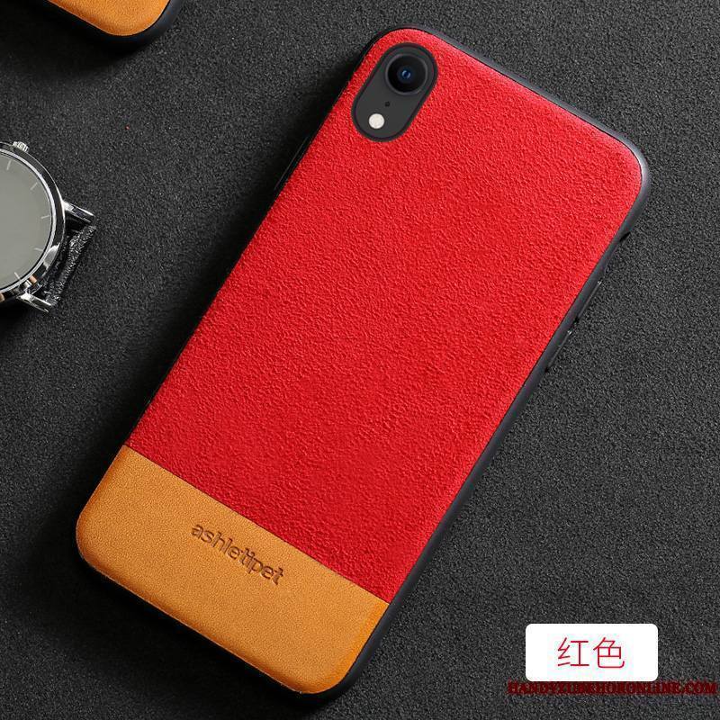 iPhone Xr Coque Incassable Étui Qualité Cuir Véritable Tout Compris Personnalité Marque De Tendance