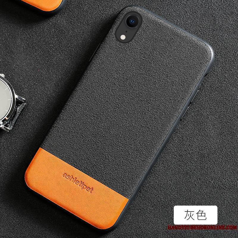 iPhone Xr Coque Incassable Étui Qualité Cuir Véritable Tout Compris Personnalité Marque De Tendance