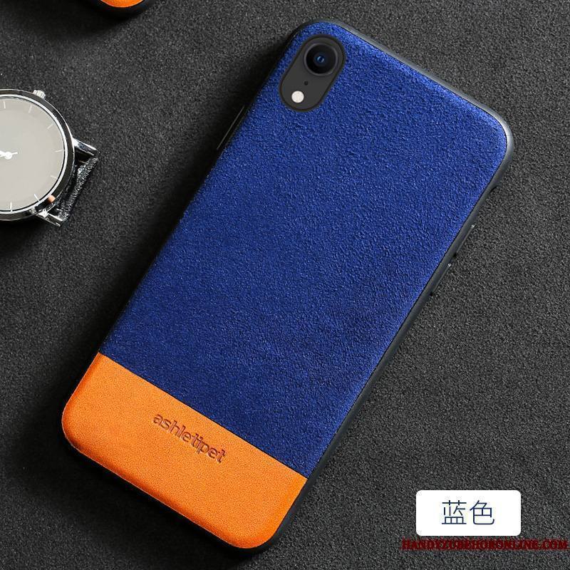 iPhone Xr Coque Incassable Étui Qualité Cuir Véritable Tout Compris Personnalité Marque De Tendance