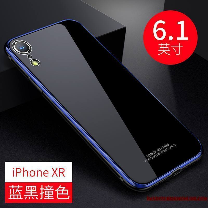 iPhone Xr Coque Marque De Tendance Étui Verre Nouveau Luxe Métal Tout Compris