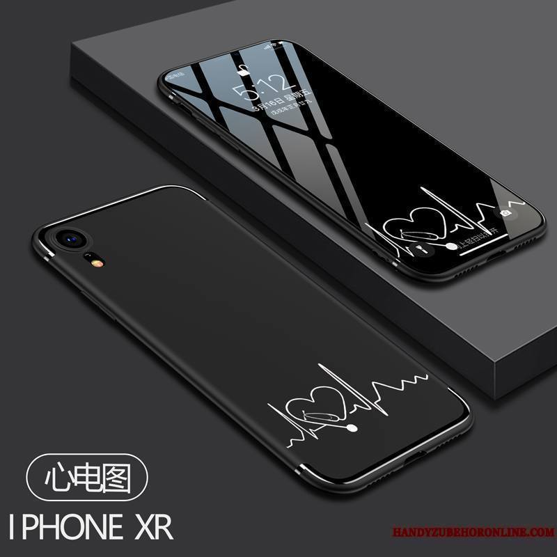 iPhone Xr Coque Tout Compris Créatif Délavé En Daim Dessin Animé Protection Étui Fluide Doux