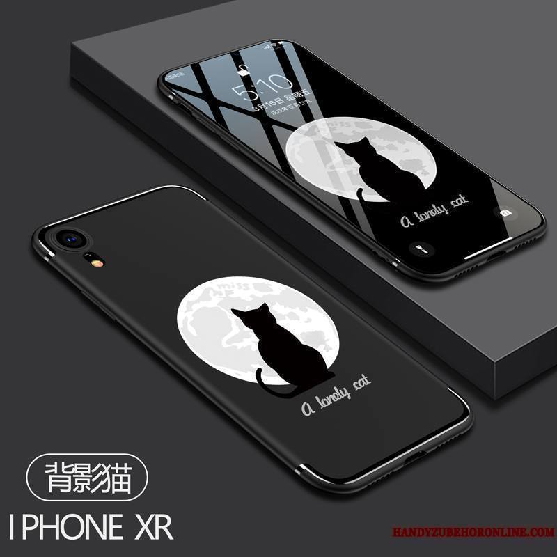 iPhone Xr Coque Tout Compris Créatif Délavé En Daim Dessin Animé Protection Étui Fluide Doux