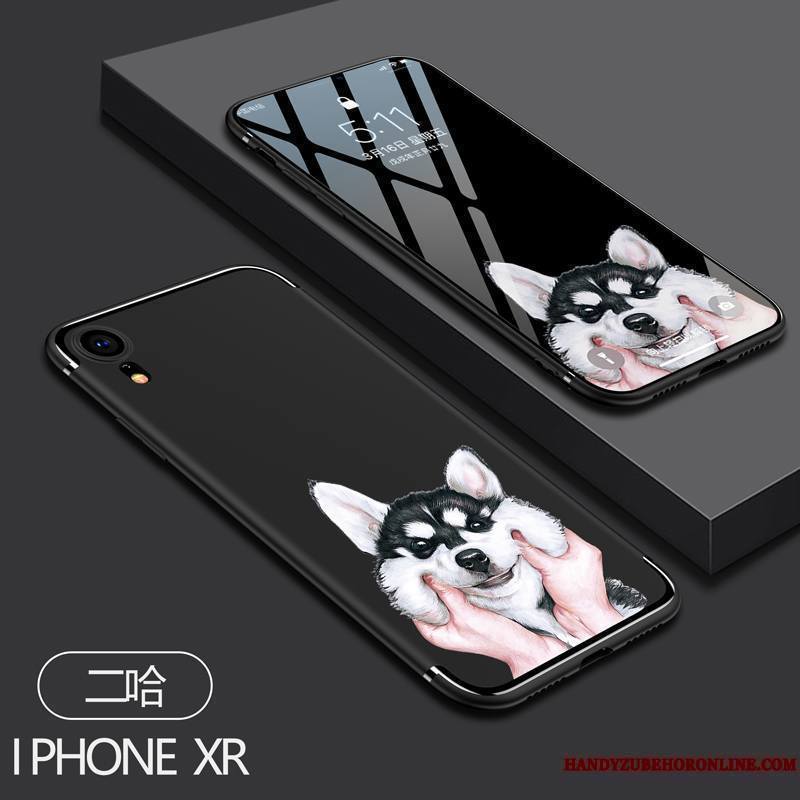 iPhone Xr Coque Tout Compris Créatif Délavé En Daim Dessin Animé Protection Étui Fluide Doux