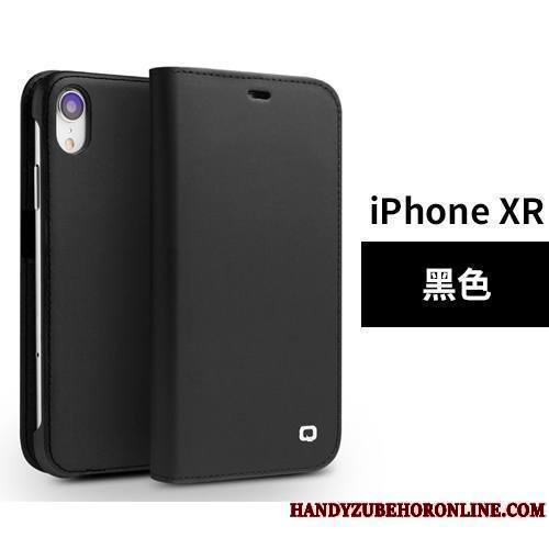 iPhone Xr Luxe Carte Clamshell Coque Simple Protection Étui En Cuir