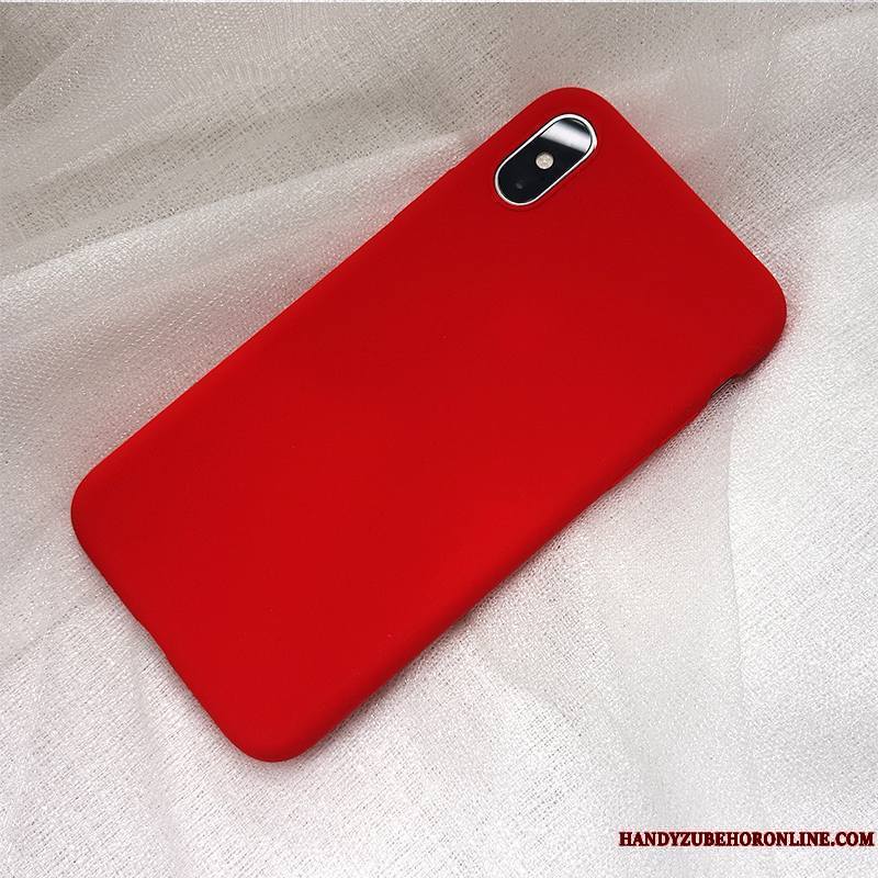 iPhone Xs Coque De Téléphone Amoureux Marque De Tendance Silicone Créatif Orange Très Mince