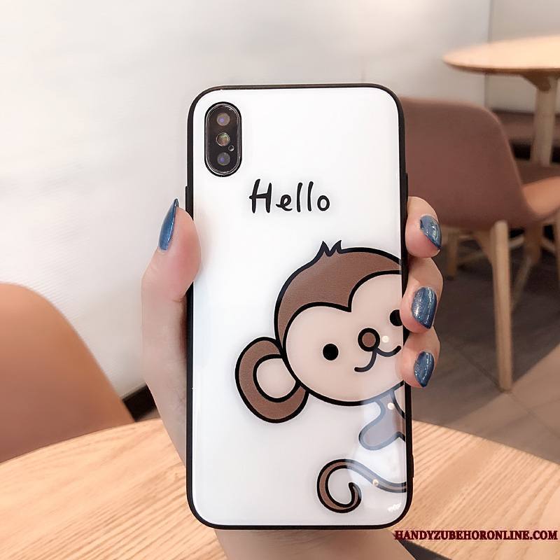 iPhone Xs Coque Net Rouge Amoureux Personnalité Marque De Tendance Créatif Nouveau Dessin Animé