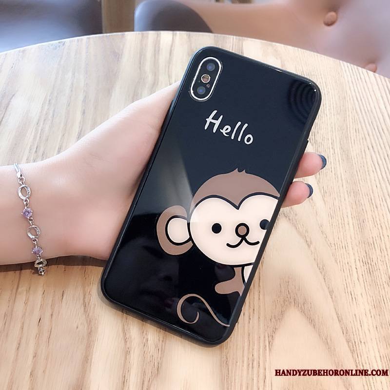 iPhone Xs Coque Net Rouge Amoureux Personnalité Marque De Tendance Créatif Nouveau Dessin Animé