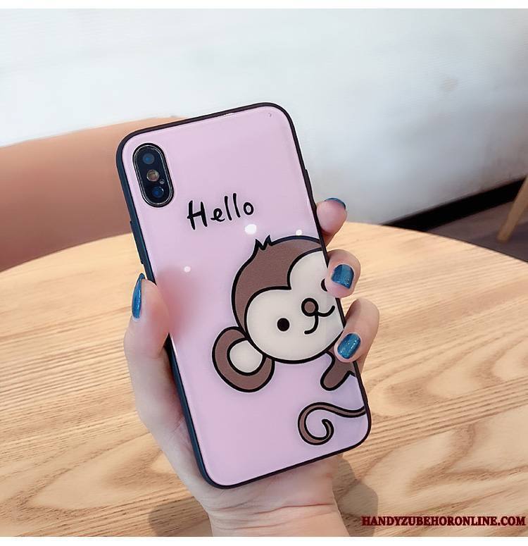 iPhone Xs Coque Net Rouge Amoureux Personnalité Marque De Tendance Créatif Nouveau Dessin Animé