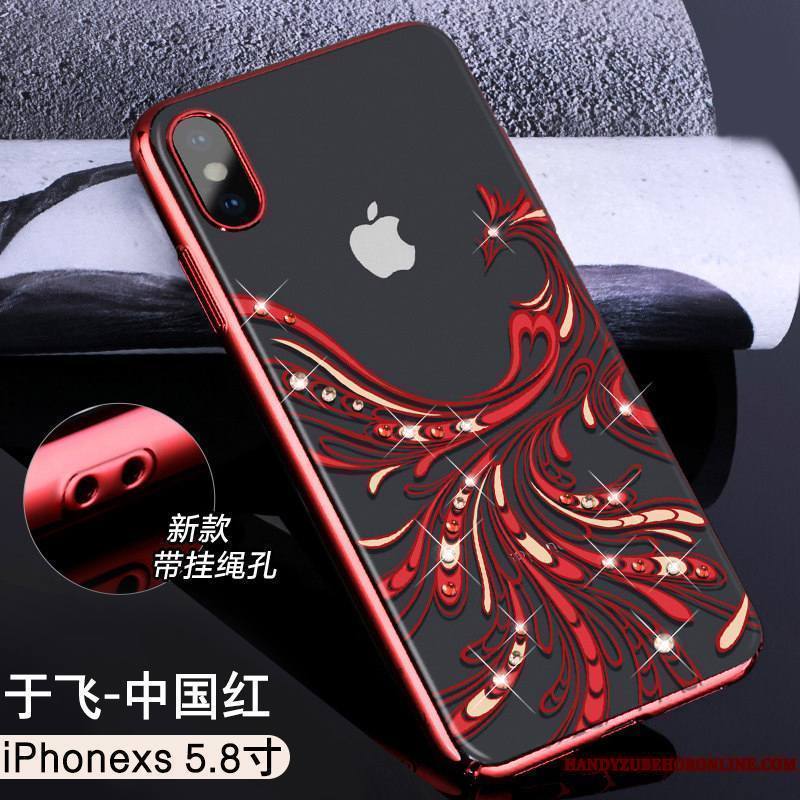 iPhone Xs Coque Nouveau Luxe Créatif Étui Tout Compris Très Mince Strass