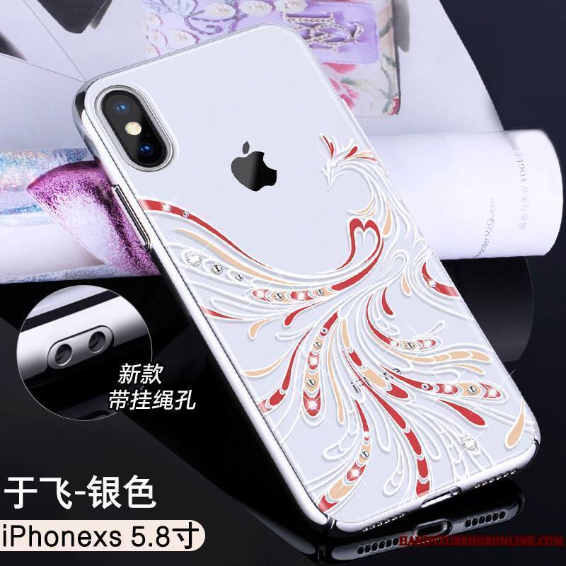 iPhone Xs Coque Nouveau Luxe Créatif Étui Tout Compris Très Mince Strass