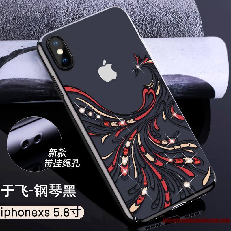 iPhone Xs Coque Nouveau Luxe Créatif Étui Tout Compris Très Mince Strass