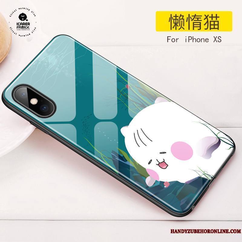 iPhone Xs Coque Tout Compris Marque De Tendance Verre Dessin Animé Nouveau Charmant Net Rouge