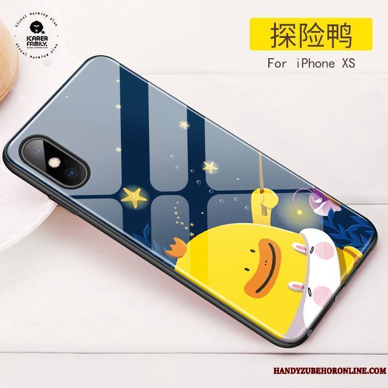 iPhone Xs Coque Tout Compris Marque De Tendance Verre Dessin Animé Nouveau Charmant Net Rouge