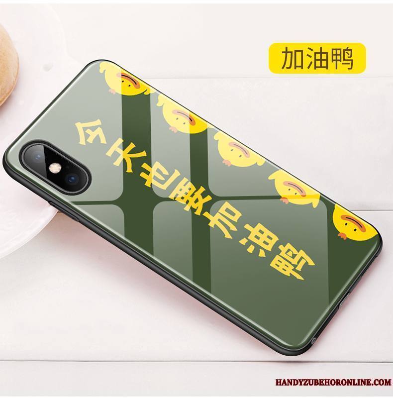 iPhone Xs Coque Tout Compris Marque De Tendance Verre Dessin Animé Nouveau Charmant Net Rouge