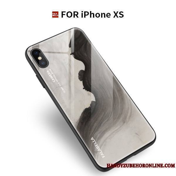 iPhone Xs Coque Vent Verre Marque De Tendance Tout Compris Clair Étui Nouveau