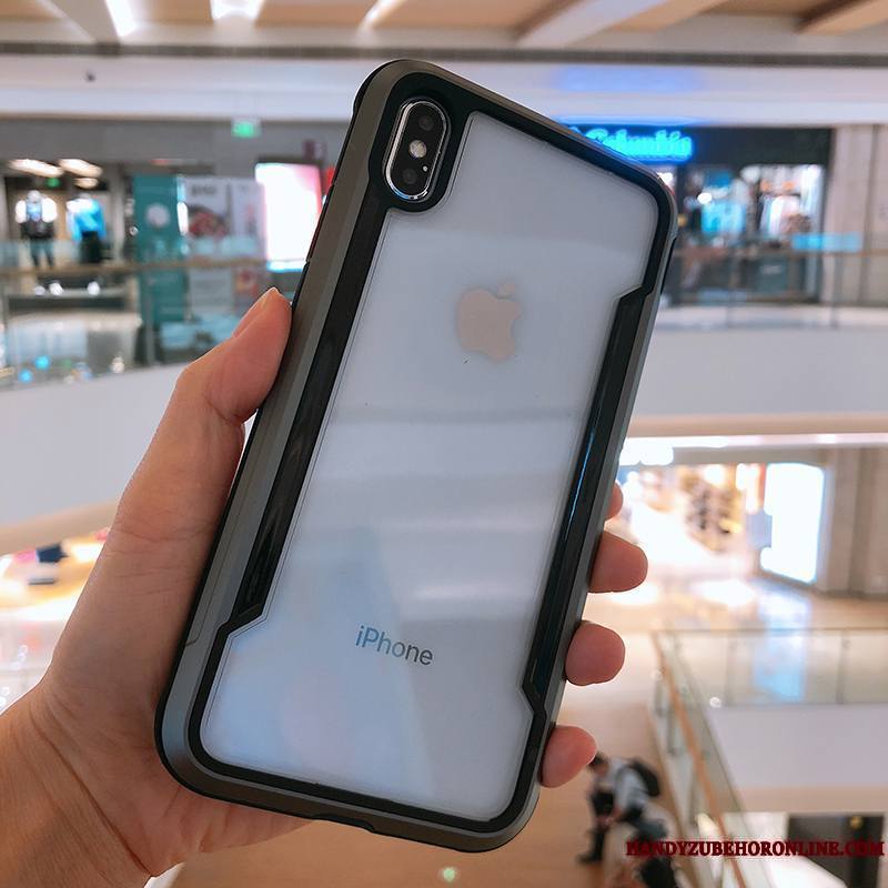 iPhone Xs Incassable Coque De Téléphone Protection Or Rose Étui Métal Transparent