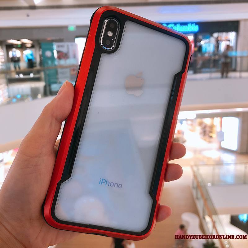 iPhone Xs Incassable Coque De Téléphone Protection Or Rose Étui Métal Transparent